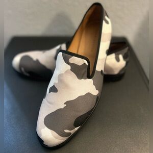 Duke & Dexters Men’s Black & White Camouflage Loafers Sz 11